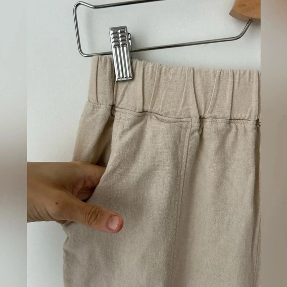 Zenana  wide leg linen high waist pant ** Hemmed To Calf - Picture 2 of 9